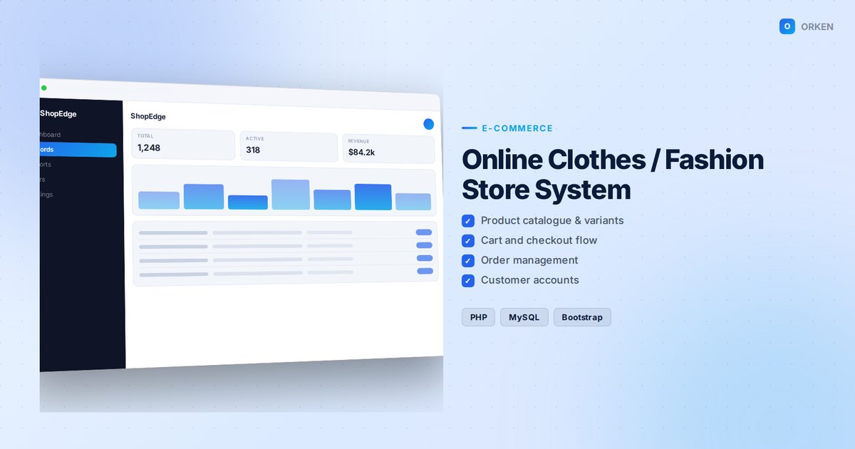 Online Clothes / Fashion Store System